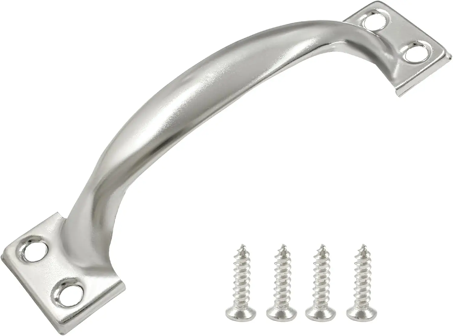 

4 Pcs Silver Pull Handles, Vintage Style Barn Door Handles Metal Gate Pull Handle Cabinet Handles for Drawer, Dresser, Cupboard,