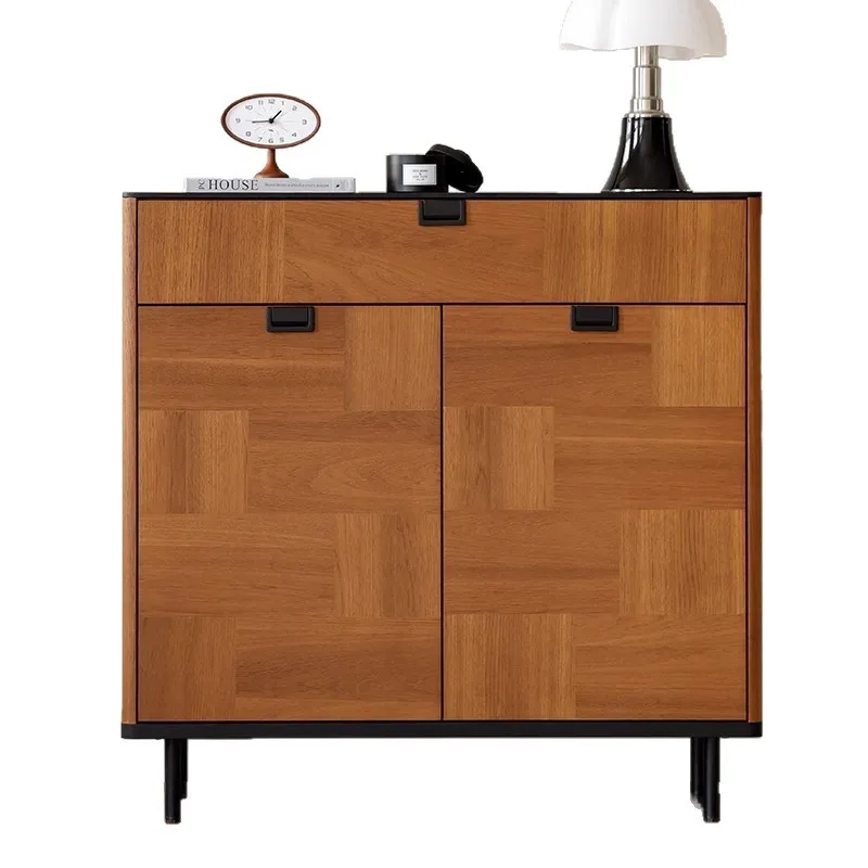 

Medieval French solid wood shoe cabinet Modern simple household door shoe rack locker