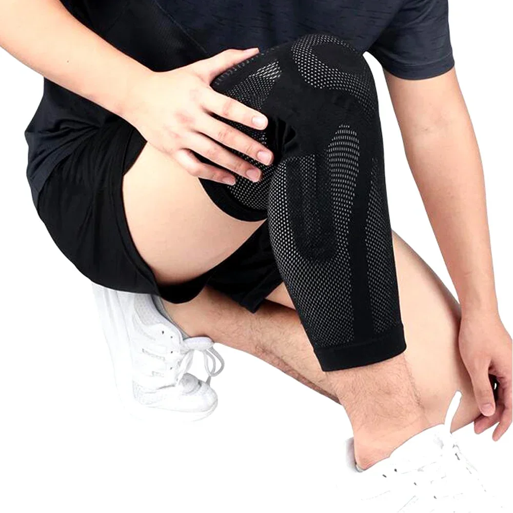 1 Pcs Compression Knee Pads Support Lengthen Stripe Sport Sleeve Arthritis Joint Pain Protector Elastic Kneepad Brace