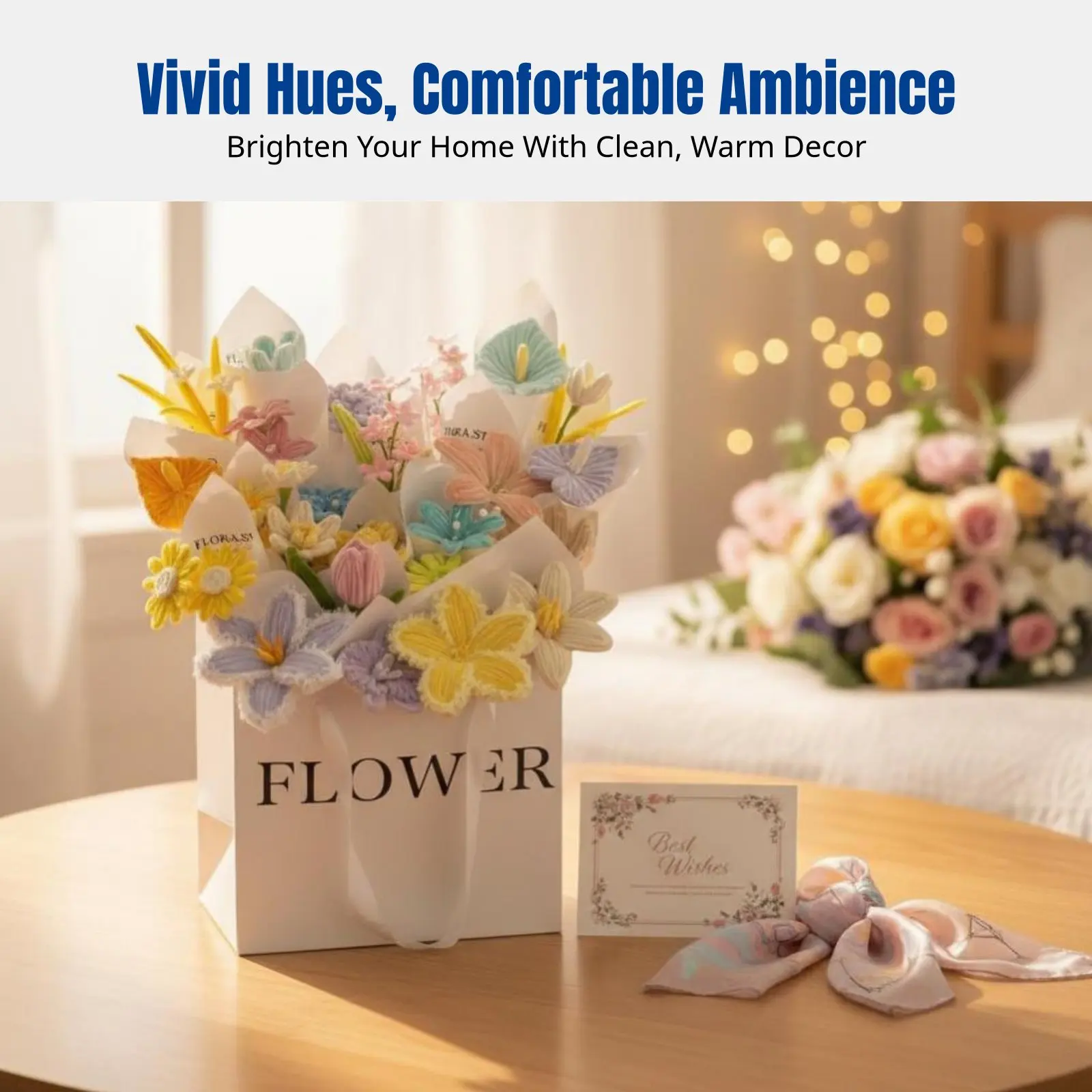 

Handmade Twisted Flower Arrangement DIY Kit, Creative Yarn Craft, Birthday Gift for Girlfriend or Friend