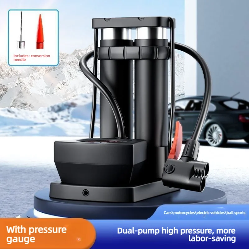 Foot-operated bicycle pumpelectric battery-poweredsuitablefor motorcycleshousehold useportablehigh-pressure car air pumpair hose