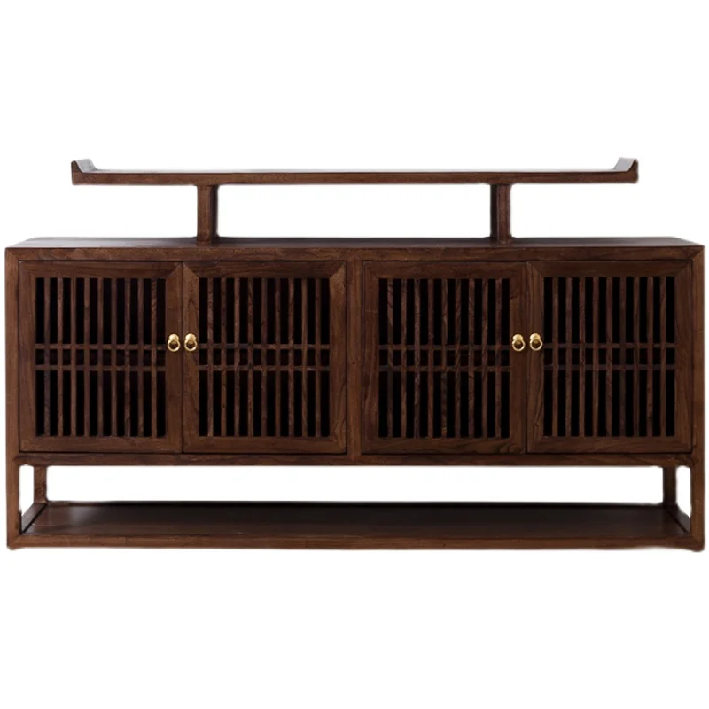 

New Chinese Style Entrance Cabinet North America Black Walnut Wood Sideboard Cabinet Modern Simple Home Home Shoe Cabinet