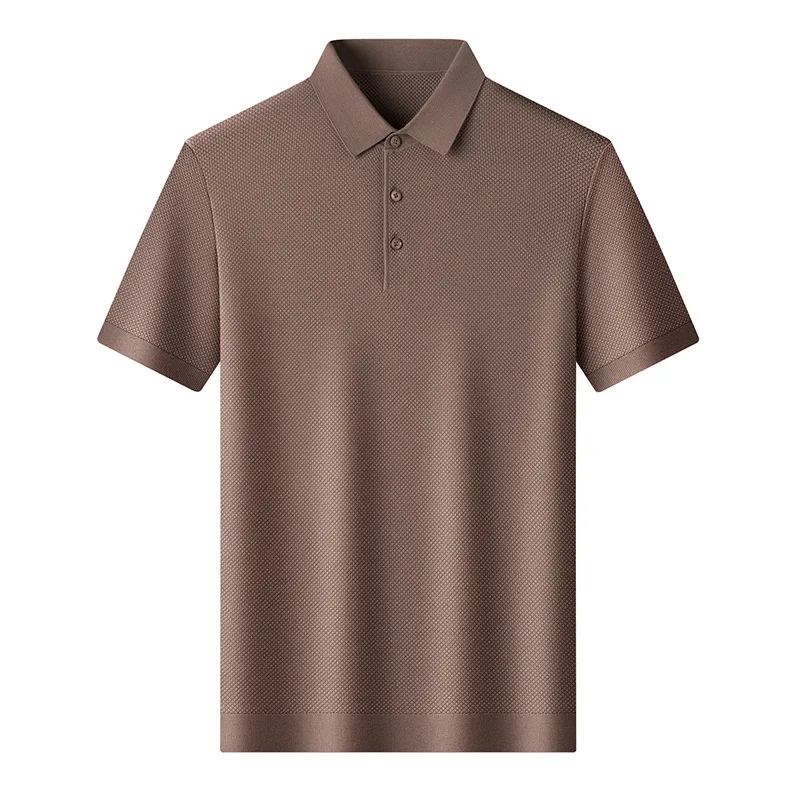 Men's T-shirt 2026 Charlessel Blended Knitted Lapel Short-sleeved Youth Net Color Business POLO Shirt