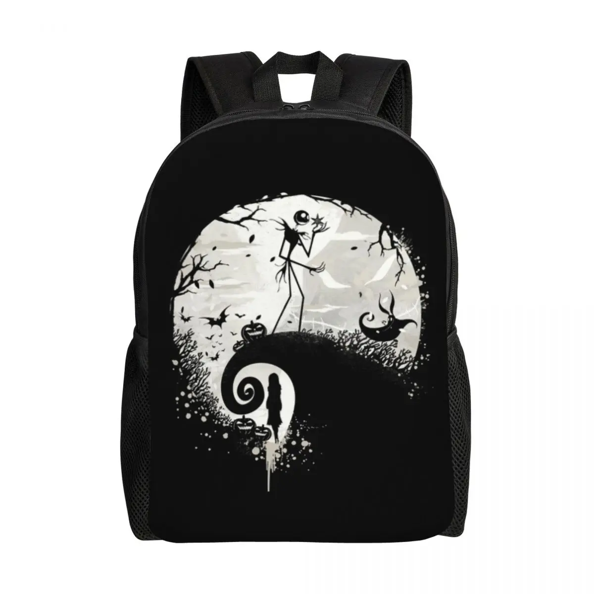 Custom Cartoon The Nightmare Before Christmas Laptop Backpack Women Men Basic Bookbag for College Students Jack Skellington Bag