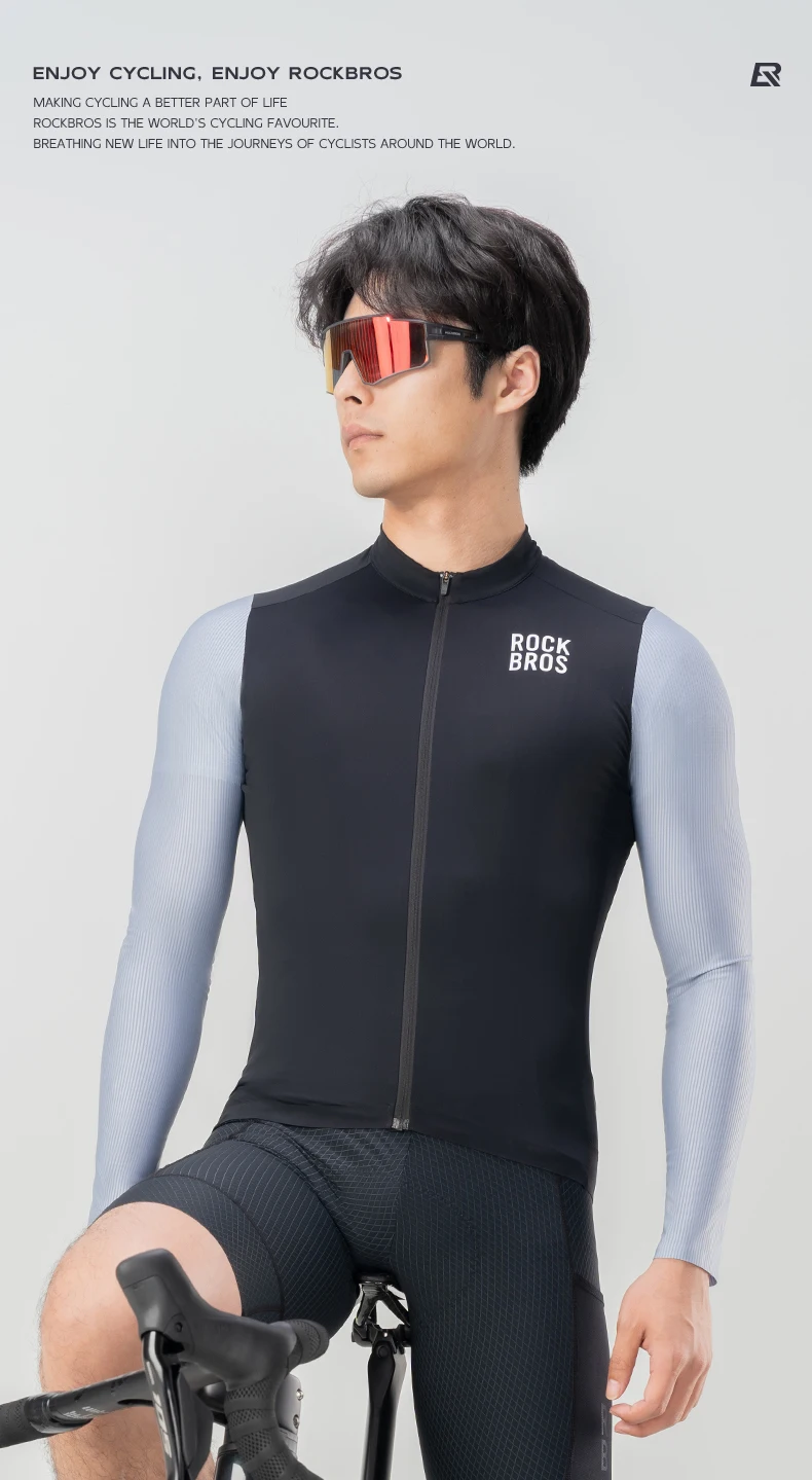 ROCKBROS Color Blocked Radtrikot Mann Sommer MTB Straße Atmungsaktiv Komfort Radfahren Maillot 3D Cut Racing Fahrradshirt – Detail 1