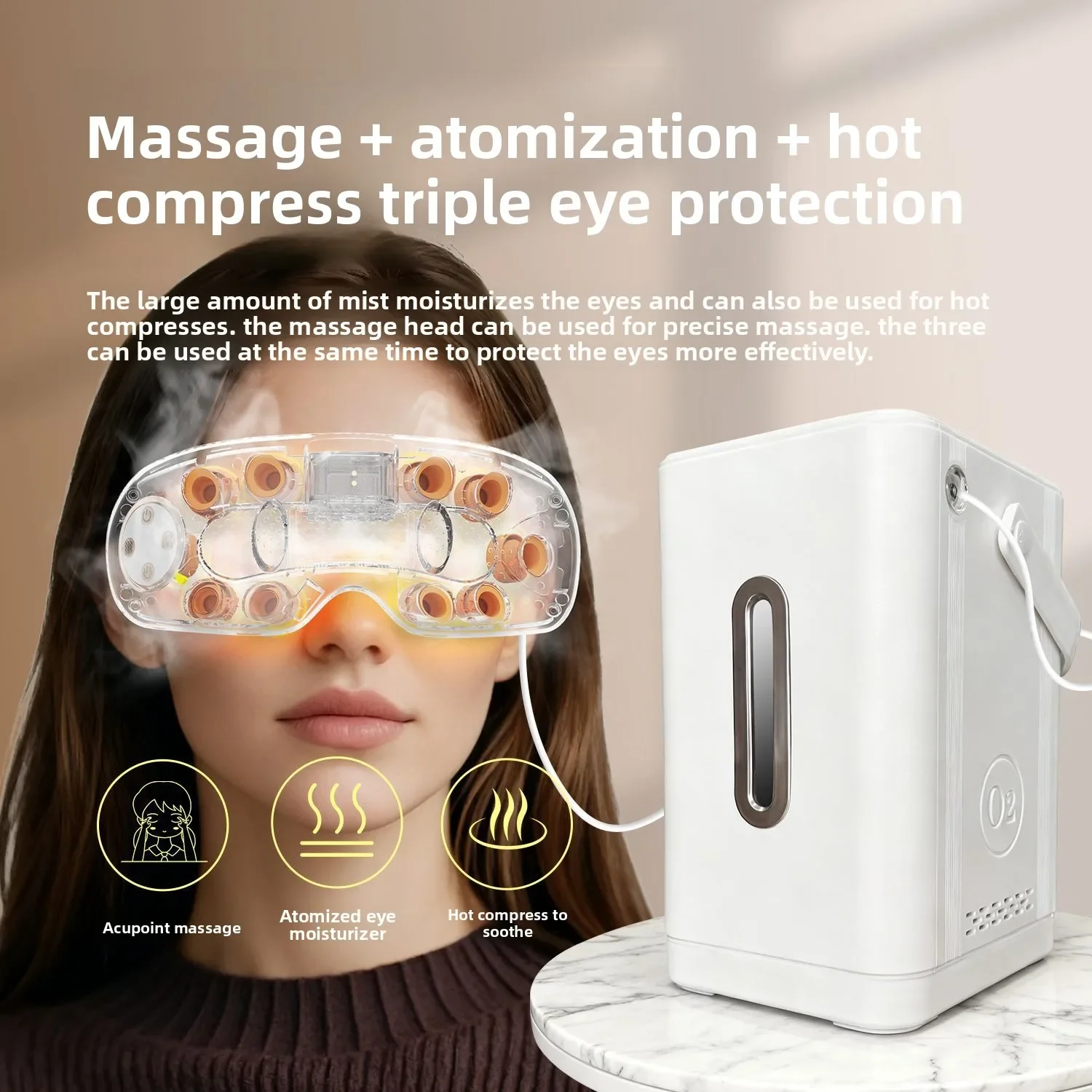 Hot Compress Steam Eye Fumigation Mask, Household Hydrogen Eye Protection Device, Eye Moisturizer for Dry Astringent Eyes
