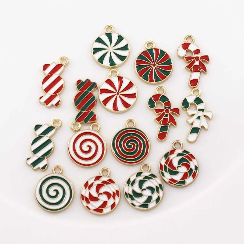 Xiyawang 10Pcs Kerstboom Decoratie Kerst Candy Cane Lollipops Rood En Wit Snoep Hangers Home Decor Nieuwjaar Navidad