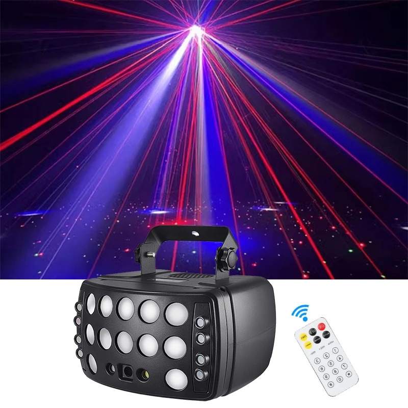 Imagem -05 - Luz Dj-conduzida com Controlo a Distância Rgb Borboleta Flash Estroboscópio Flash para o Clube Noturno Disco Feriado