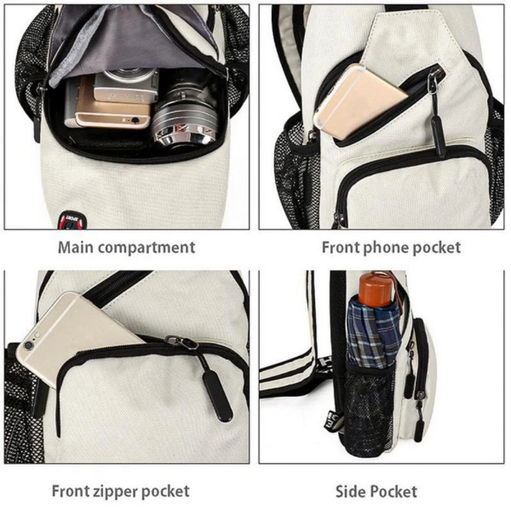 KISMIS 1PC Men Women Fashion Chest Bag Shoulder Bag Cross Bag Oxford Cloth Sport Bag Outdoor