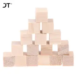 100pcs 1cm Unfinished Blank Mini DIY Wooden Square Blocks Wood Solid Cubes for Kids Craft Toy Puzzle Making Material