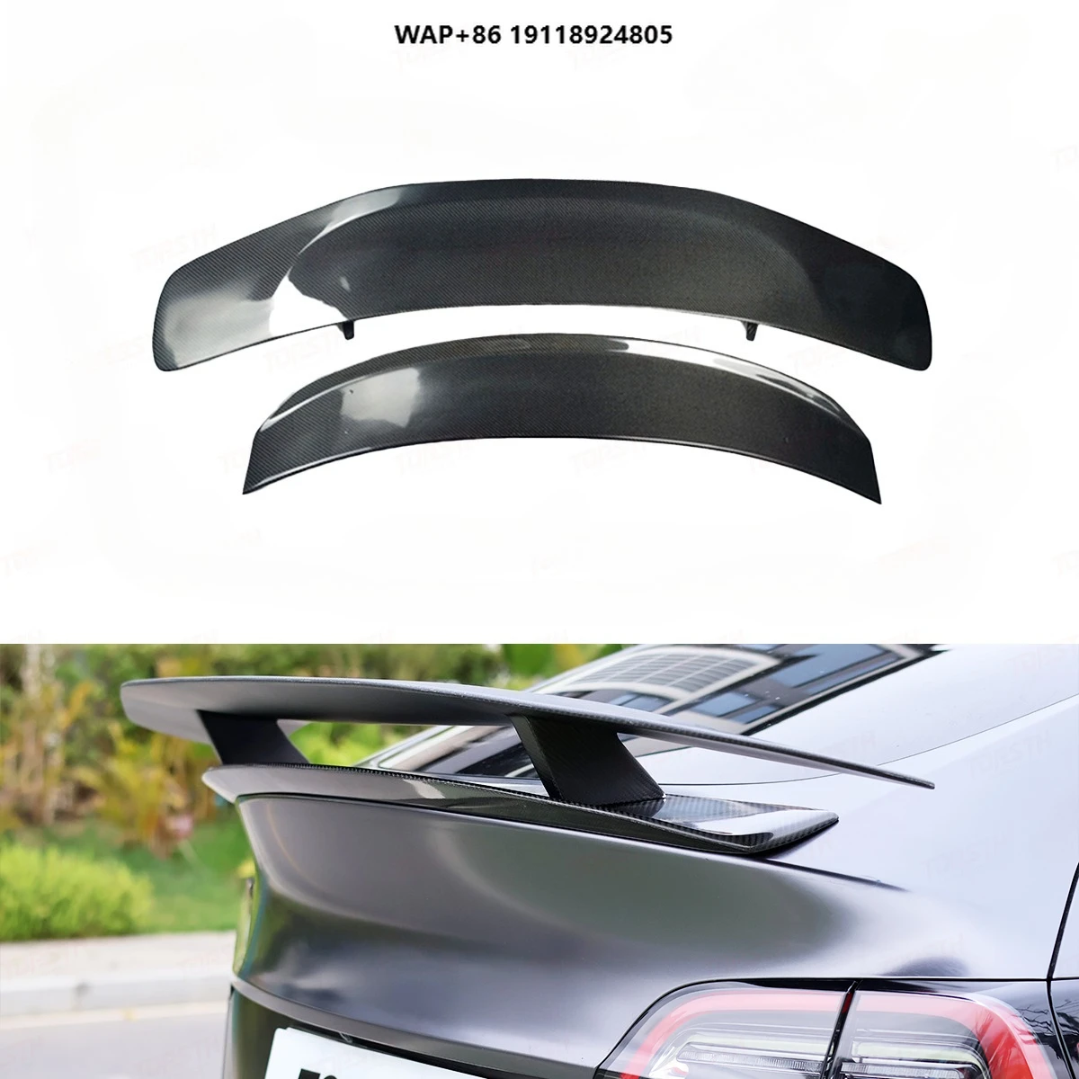 

2019-2024 Model Y Carbon Fiber Sport Spoiler Double Layer Performance Upgrade Rear Wing Carbon Fiber Car Spoiler