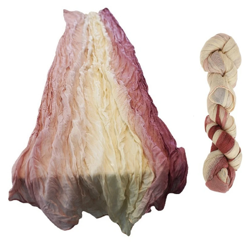 2Pcs Cheesecloth Table Runner Boho Table Runner Gradient Table Runner For Baby Shower Wedding Engagement Bridal Decor