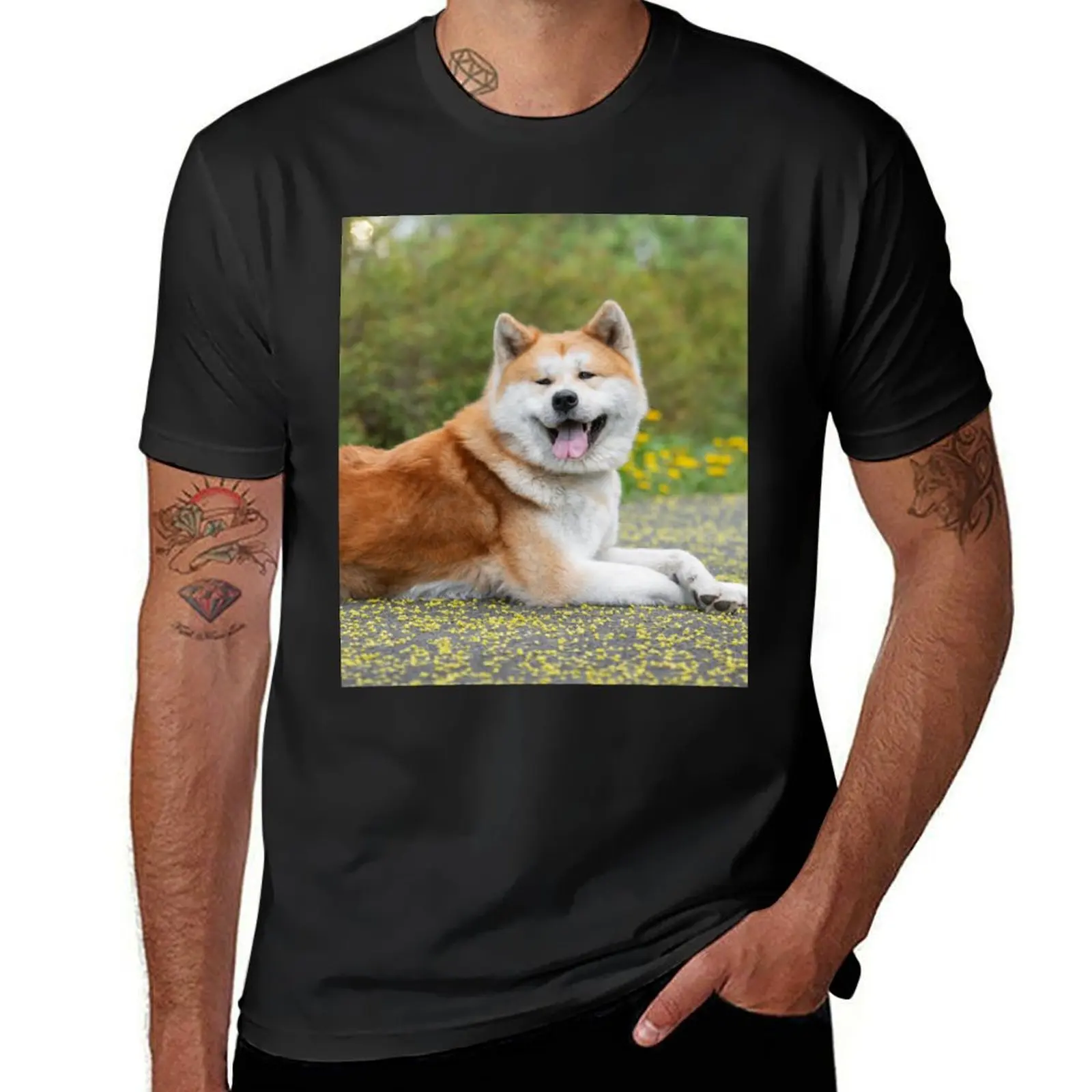 

Cute Akita Dog Resting T-Shirt Blouse blanks quick-drying t shirt for men