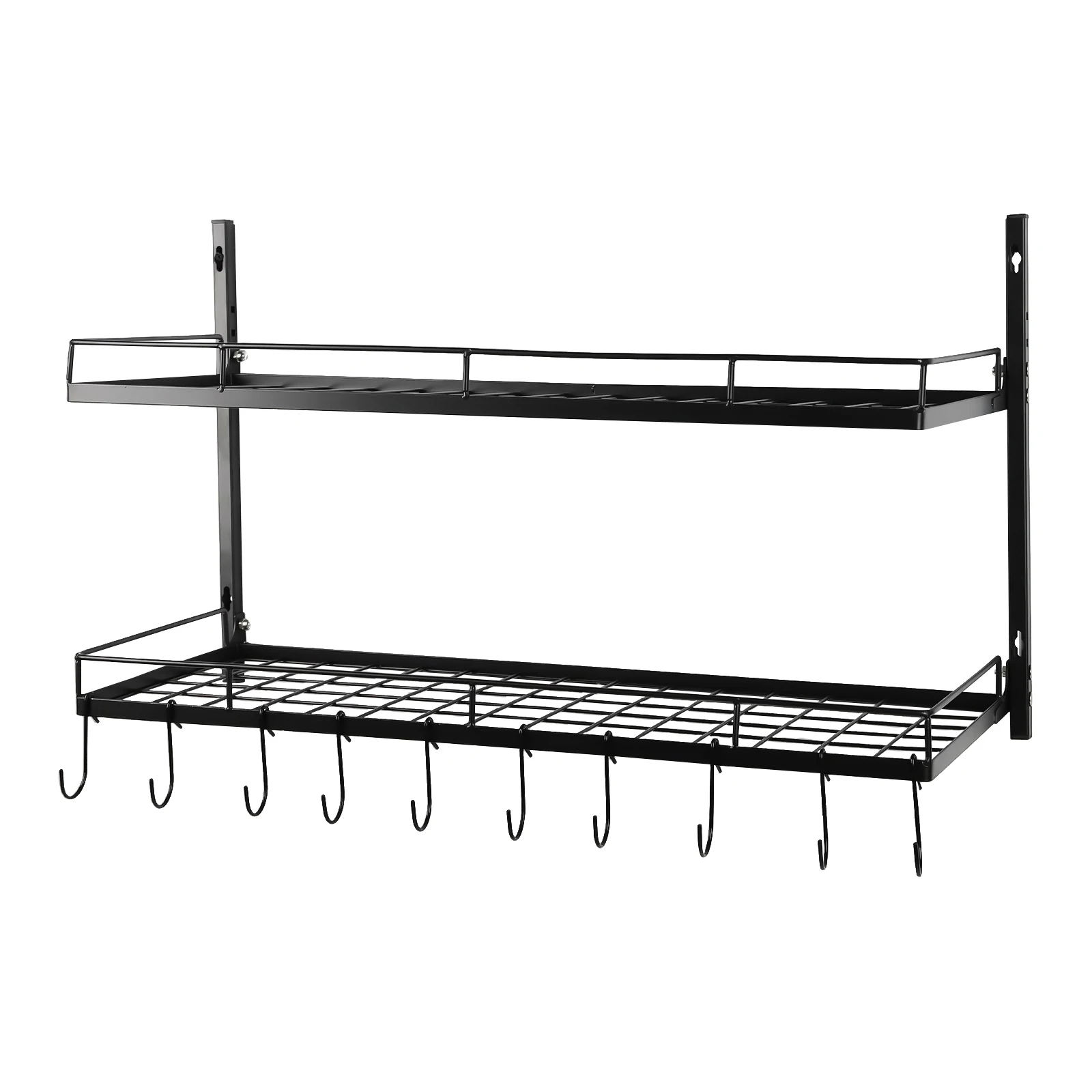 

Hanging Pot Rack for Kitchen Storage, Pan Rack, Wall Mounted Pot Holders, 2 Tier