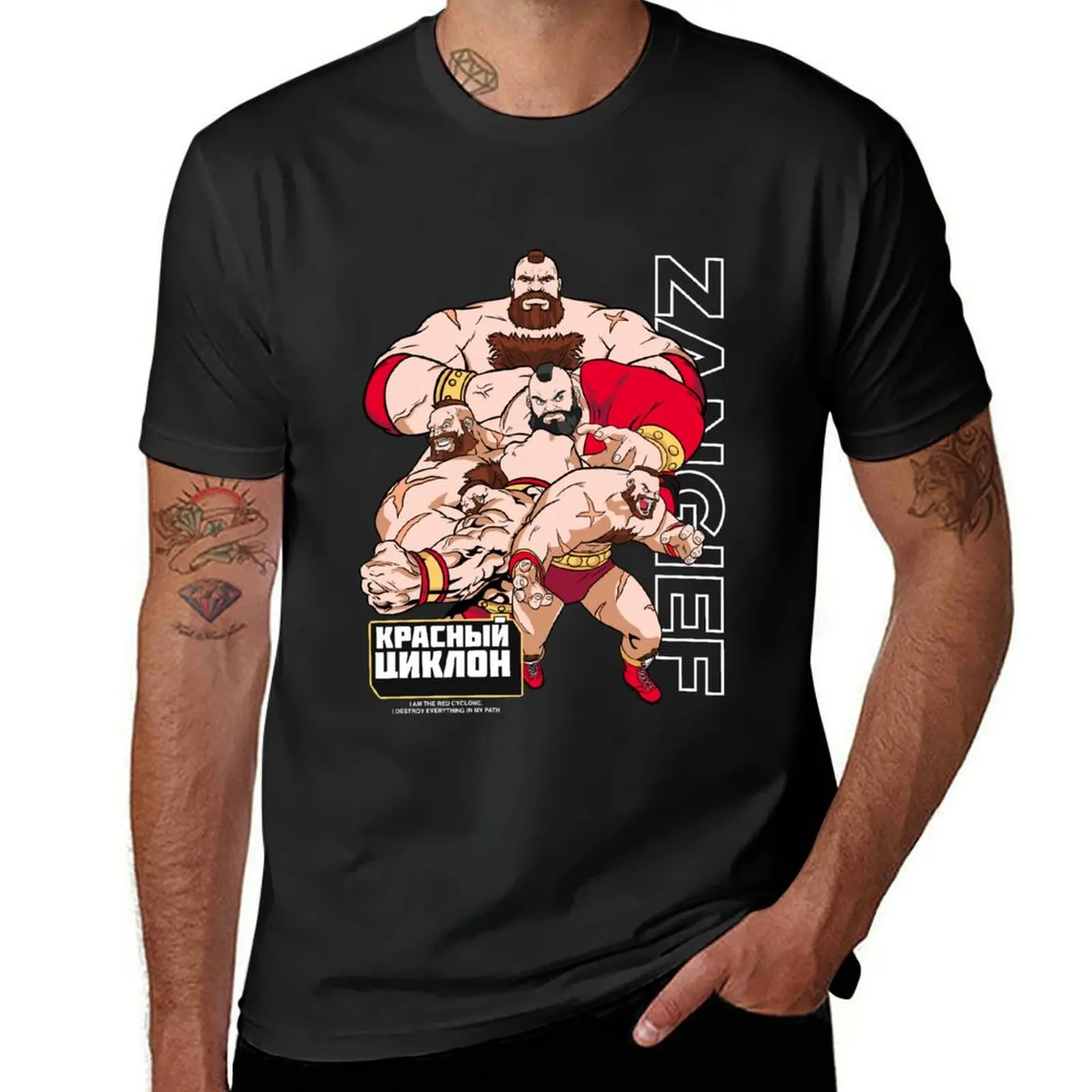 Zangief T-Shirt blanks anime clothes quick drying funnys Men's t-shirt