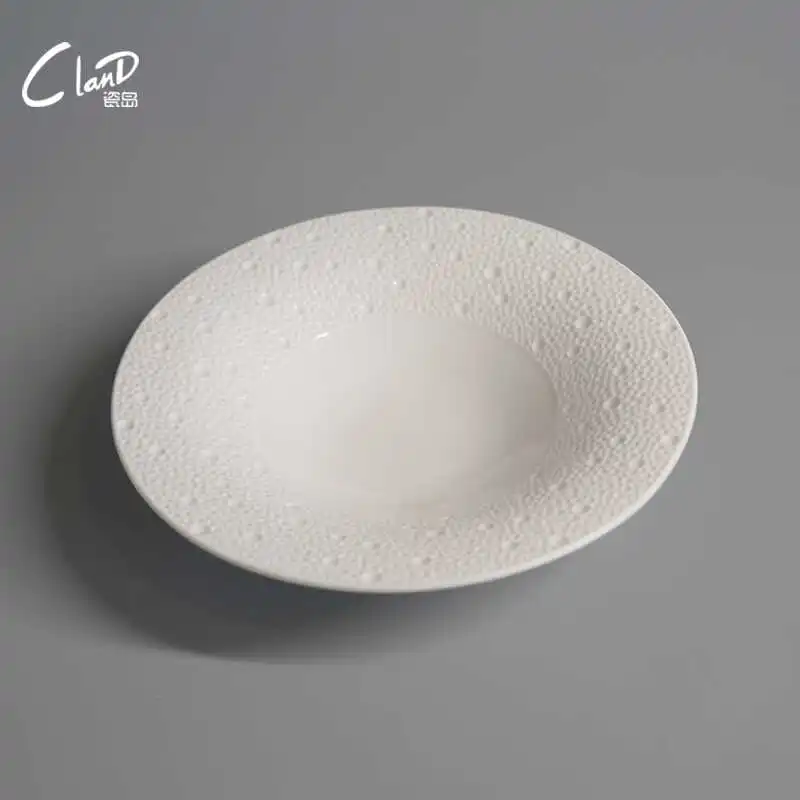 ceramic salad bowl meteor shower trumpet Bowl hotel restaurant high sense artistic cuisine dessert bowl cold dish swing plate