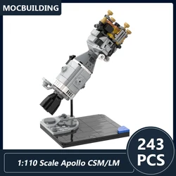 Moc Building Blocks 1:110 Scale Apollo CSM/LM Model Diy Assemble Bricks Space Educational Collection Creative Display Toys Gifts