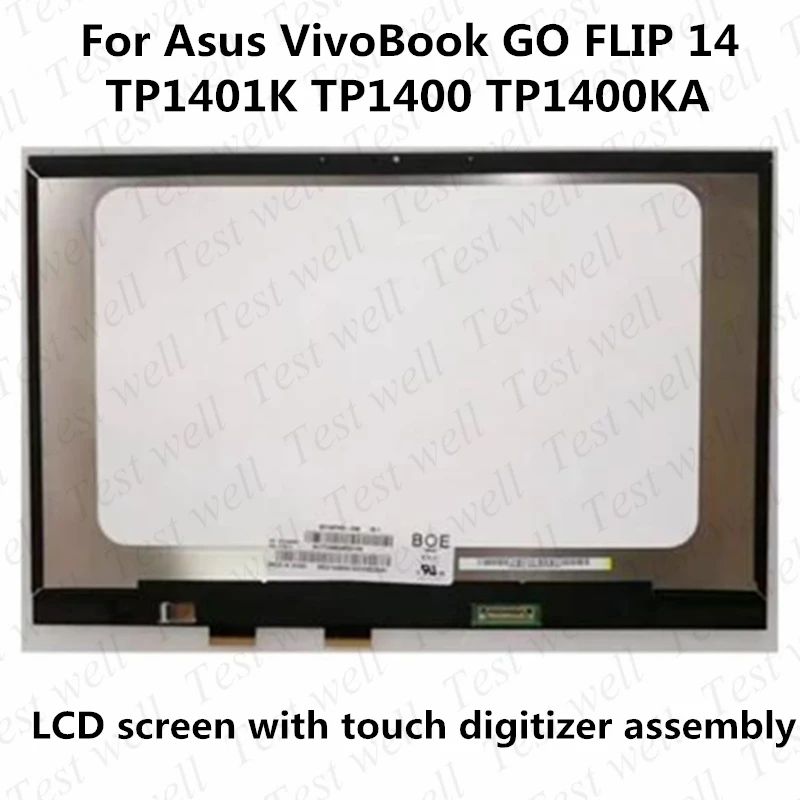 Imagem -02 - Painel do Portátil Ips para Asus Vivobook go 14 Flip Montagem de Tela Sensível ao Toque Matriz Lcd Tp1400 Tp1401k Tp1400ka Tp1400k