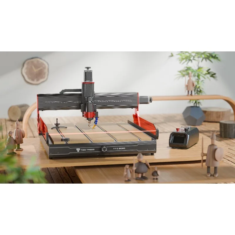 

Twotrees 6050 Heavy 4 Axis Linear ATC CNC Router Machine for Wood with Software Core Motor Bearing Components