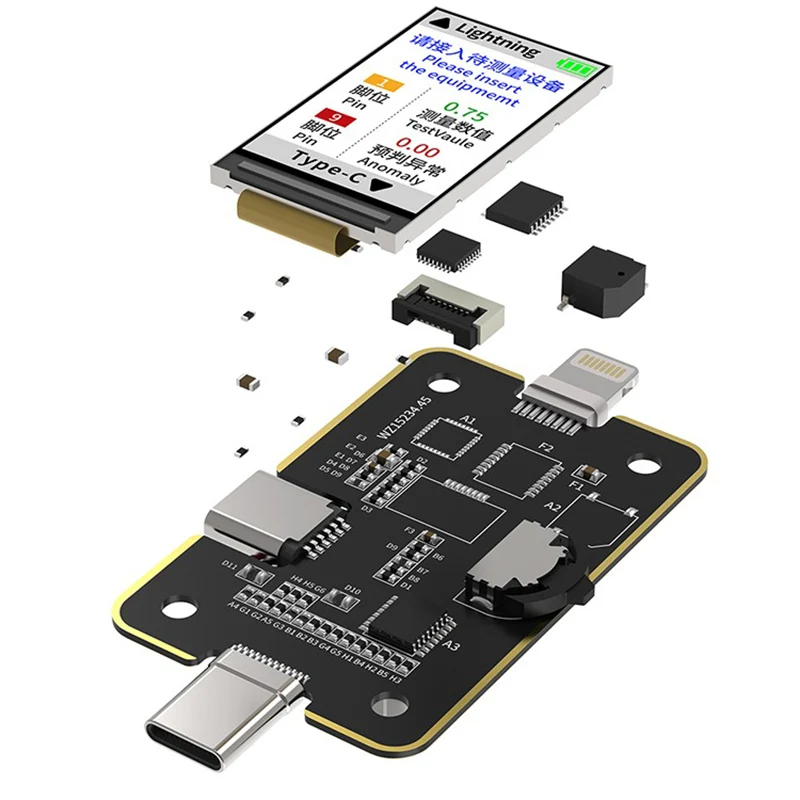 Imagem -04 - Detector de Porta de Carregamento Automático Universal Tipo-c Tester de Porta de Carregamento Iphone Ipad Macbook Android Lightning