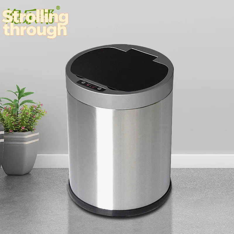

Stainless steel sorting trash can, hotel room bathroom household bedroom smart trash can
