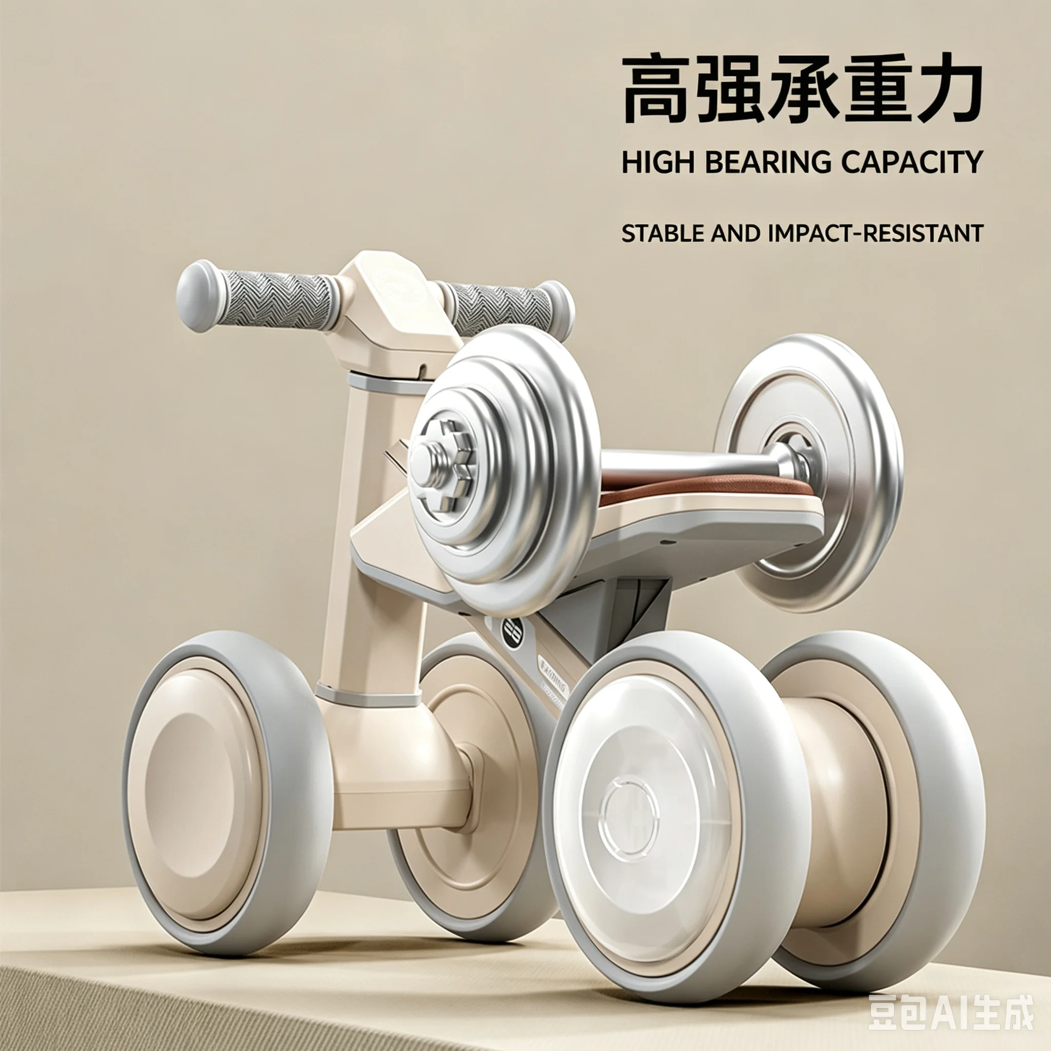 New 1-3 year old children's balance bike, no lights, smooth driving, children's four-wheel walker, baby's first birthday
