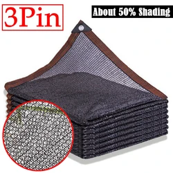 3Pin Black Garden Sun Shade Net Anti-UV Plants Sun Shelter Greenhouse Shading Cover Agriculture Sun Protection NetOutdoor Awning