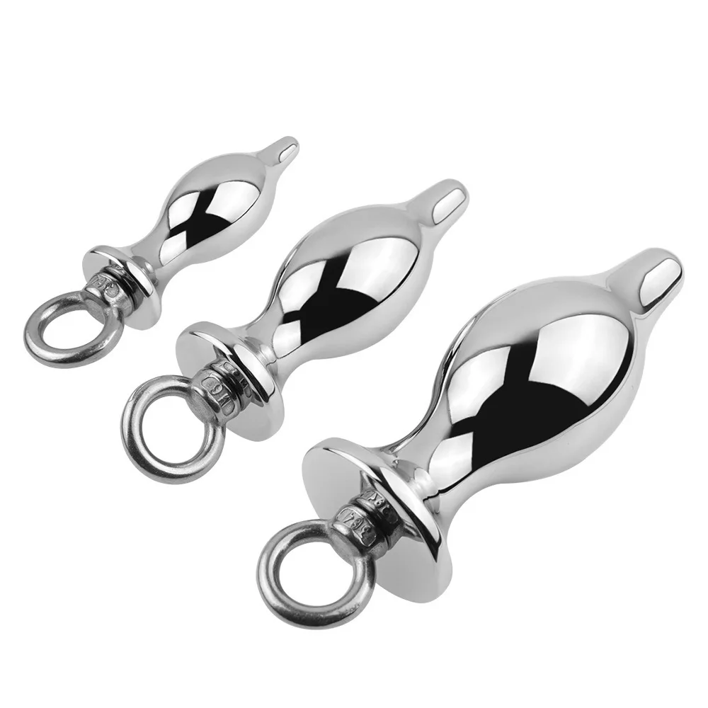 

Metal Pull Tab Ring Butt Plug Anal Expansion Trainer Prostate Massage Stimulation Pleasure Toy Men'S Adult Masturbation Supplies