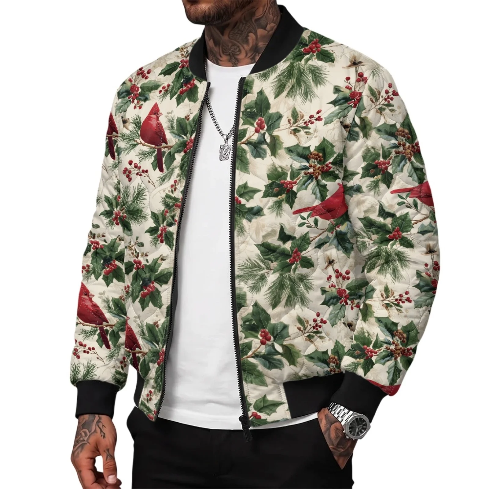 PENSTROLL Cardi Men Light Padded Long Sleeve Jacket with Zipper Front Fashion Button Open Coat for Winter