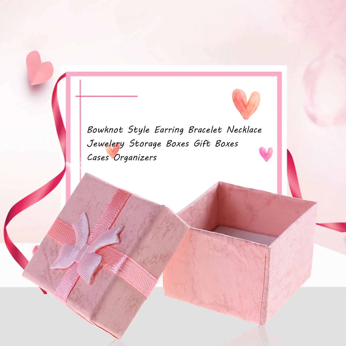 

24pcs Jewelry Gift Boxes 4x4x3cm Purple Bowknot Durable Paperboard Earring Ring Necklace Storage ganizer Present Box