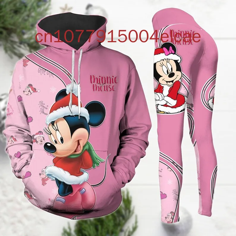 

Minnie Mouse Christmas Hoodie Legging Disney Minnie Santa Hat Shirt Patns Magic Kingdom Yoga Pants Minnie Legging Gift Women