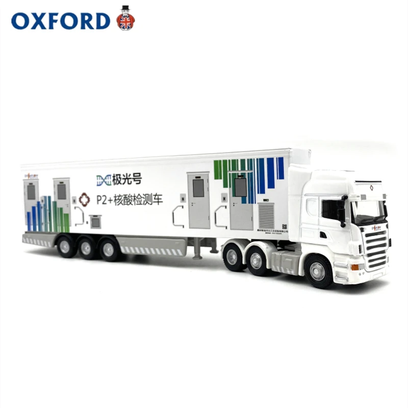 

Diecast OXFORD 1:76 Scale Nucleic Acid Test Truck Truck Trailer Alloy Car Model Collectible Toy Gift Display Ornament