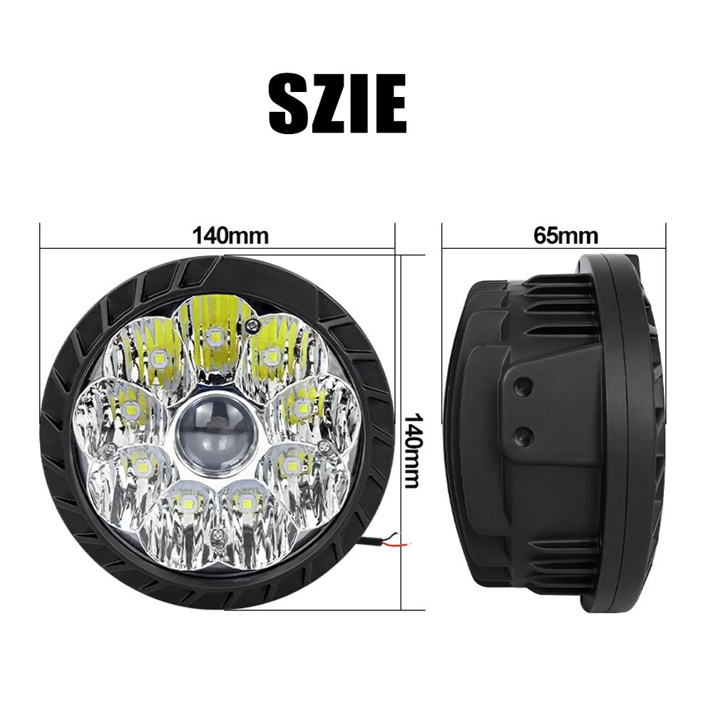 Laser LED 7 Inch Pods Light Round Offroad Spotlight 12V 24V 5 inch Lens LED Work Lights Driving for ATV UTV SUV 4x4 Boat Truck