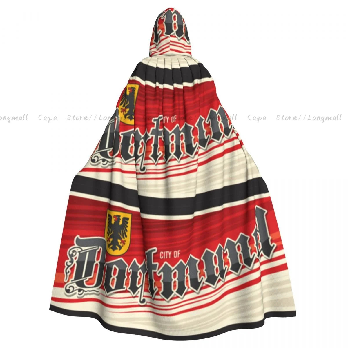 Взрослый женский халат с капюшоном Дортмунд немецкий город в Северном Рейн-Вестфалия плащ на Хэллоуин полный длинный косплей