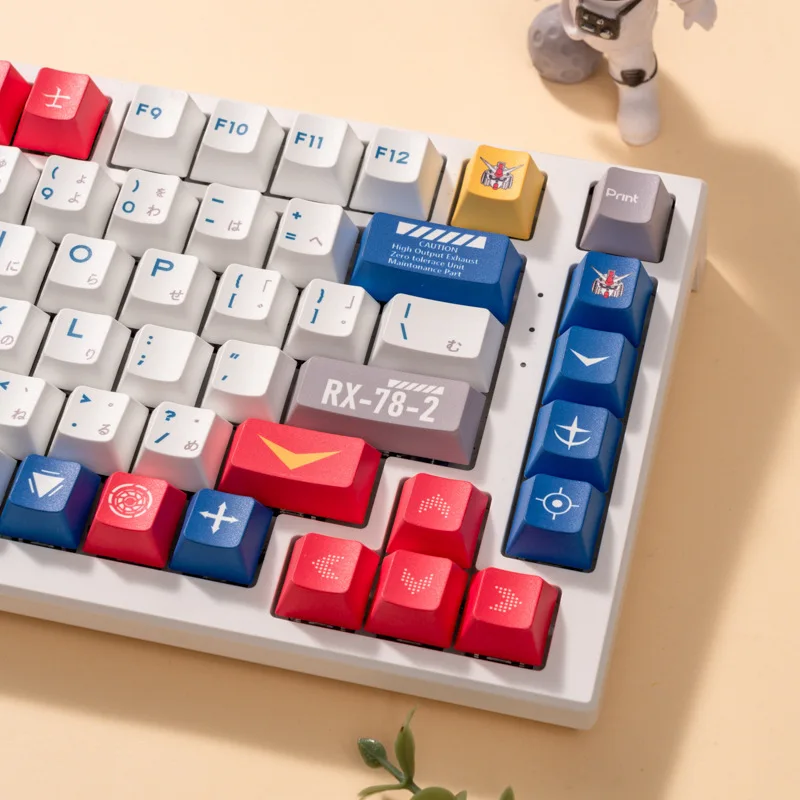 Japanese Motorized Warrior Keycaps PBT 5-sided Heat-sublimation Cherry Profile Keycaps for MX Switch Gaming Mechanical Keyboard