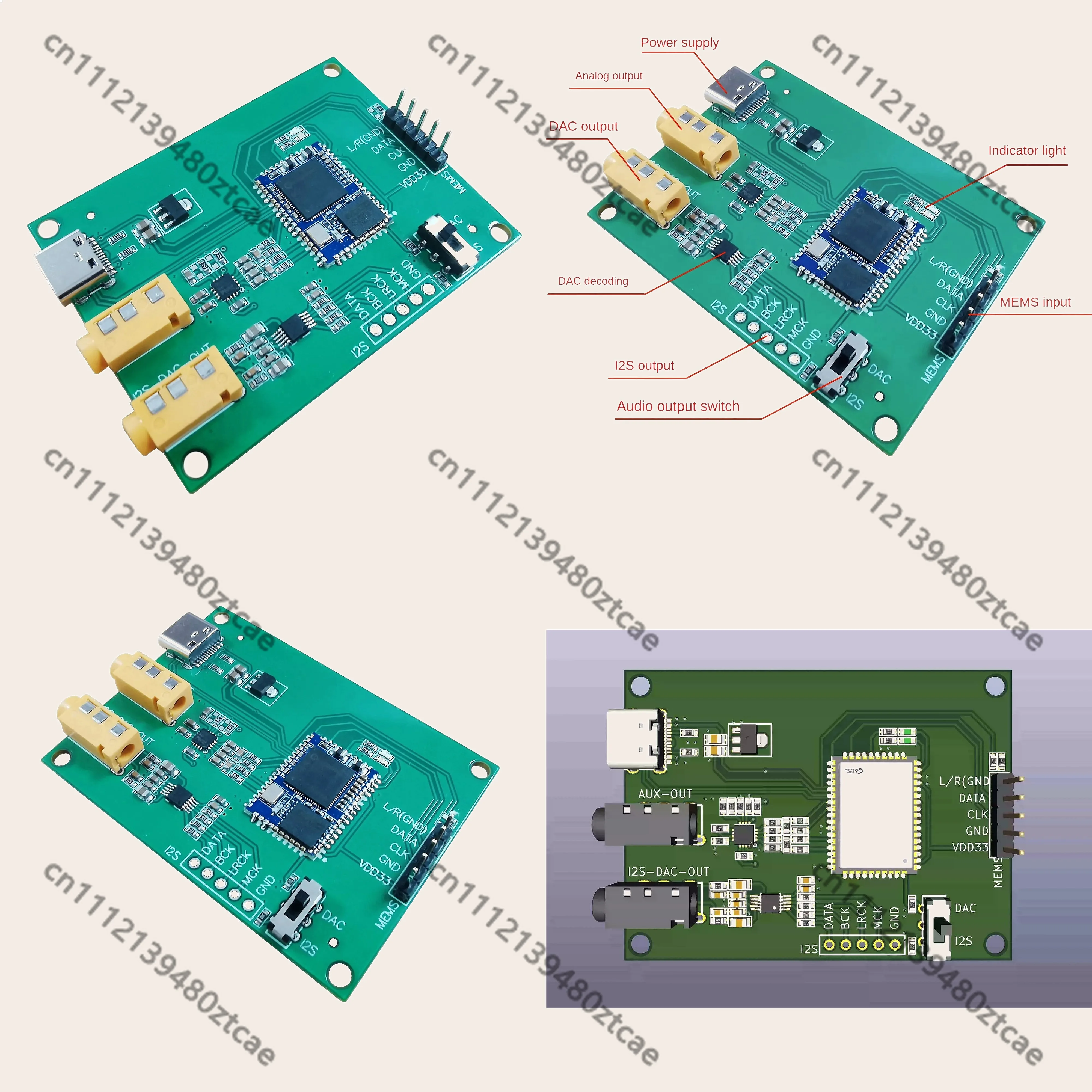 PDM MEMS Digital Microphone Module I2S PCM Output 16bit 48K Audio DAC Analog Conversion