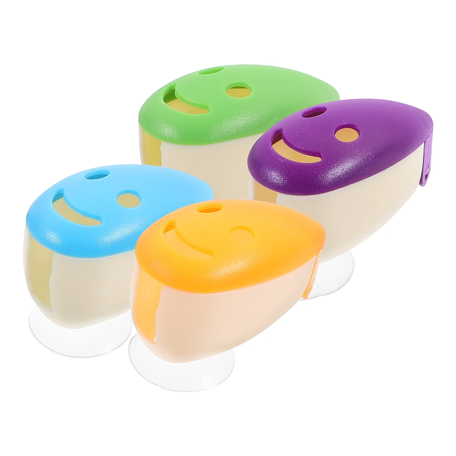 4 Pcs Toothbrush Cover Holder Toothbrushes Storage Box Smile Holders Toddler Black