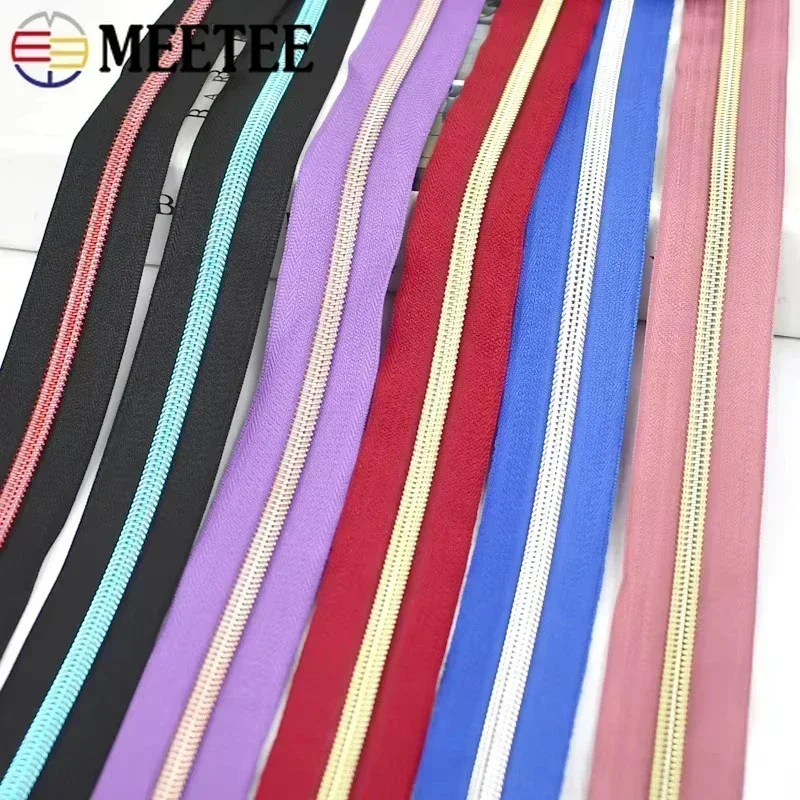 5/8/10/20M 5# Meetee Nylon Zipper By Meters Bag Coil Zippers Closure Jacket Zip Replacement Roll Zips Repair Sewing Accessories