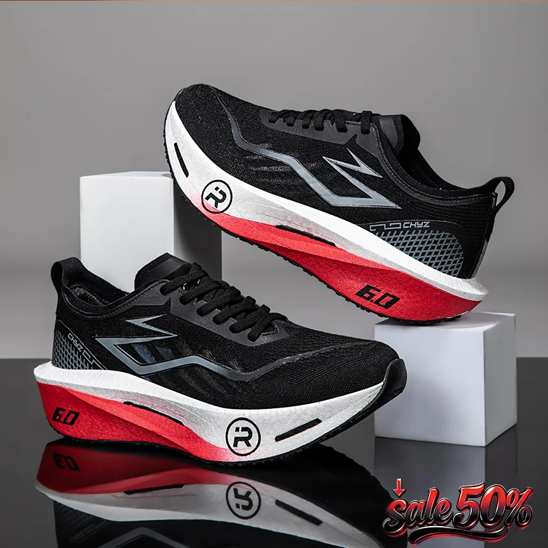 

Running Shoes Air Cushion Jogging Shoes Carbon Board Marathon Men Sports Breathable Lightweight Women's Nonskid Casual Sneakers