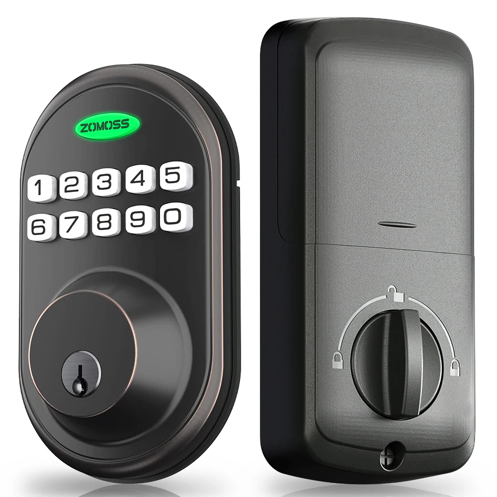 Toetsenbord Deurslot-Keyless Instap Deurslot-Zomoss Voordeur Slot Met Sleutel/20 Code Smart Deadbolt Lock-Auto Lock Eenvoudig Te Installeren