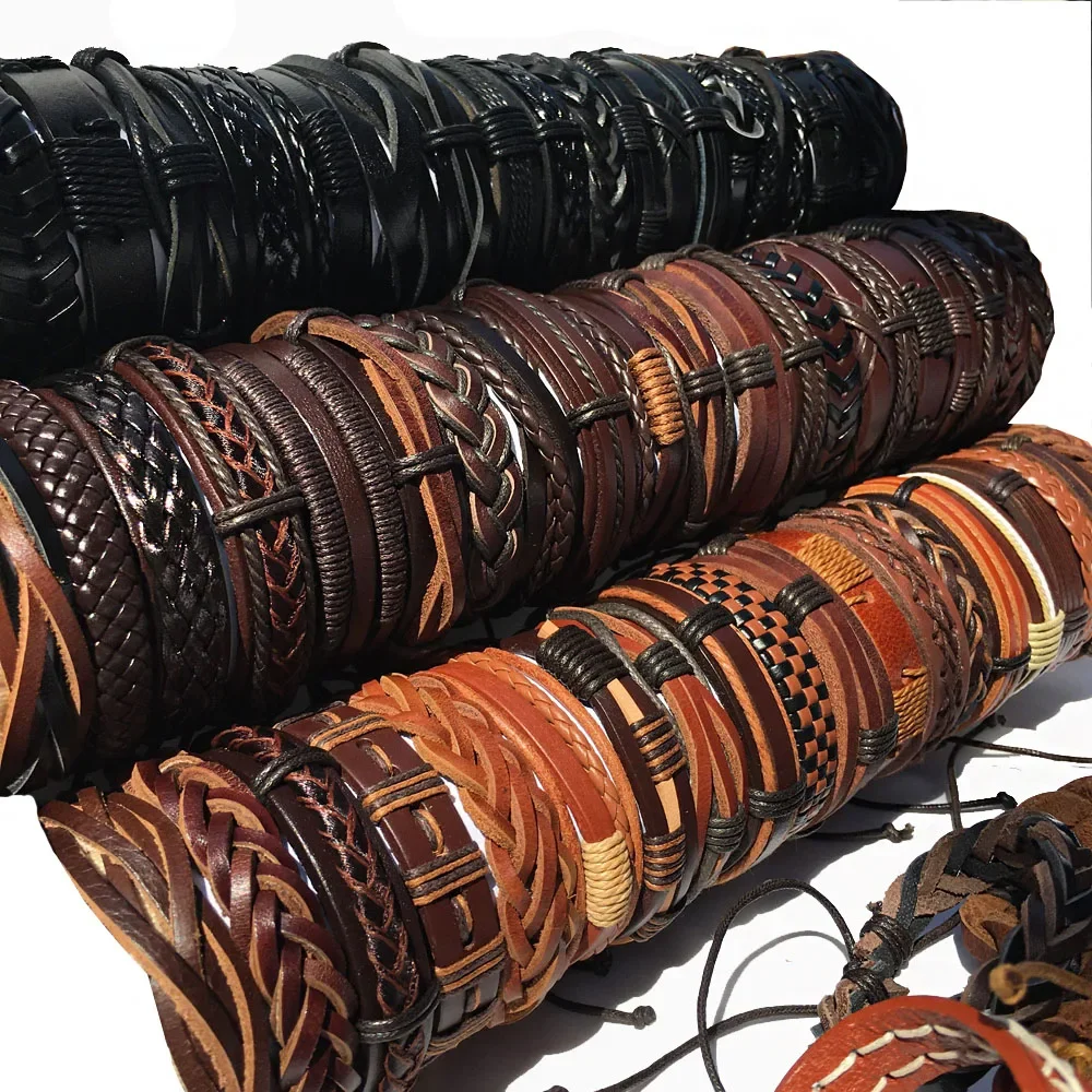 Wholesale Lots Bulk Random 6PCS or Specified 6PCS Mens Bracelets  Punk Leather Couple Bracelet Friendship Gifts Women Men WP3