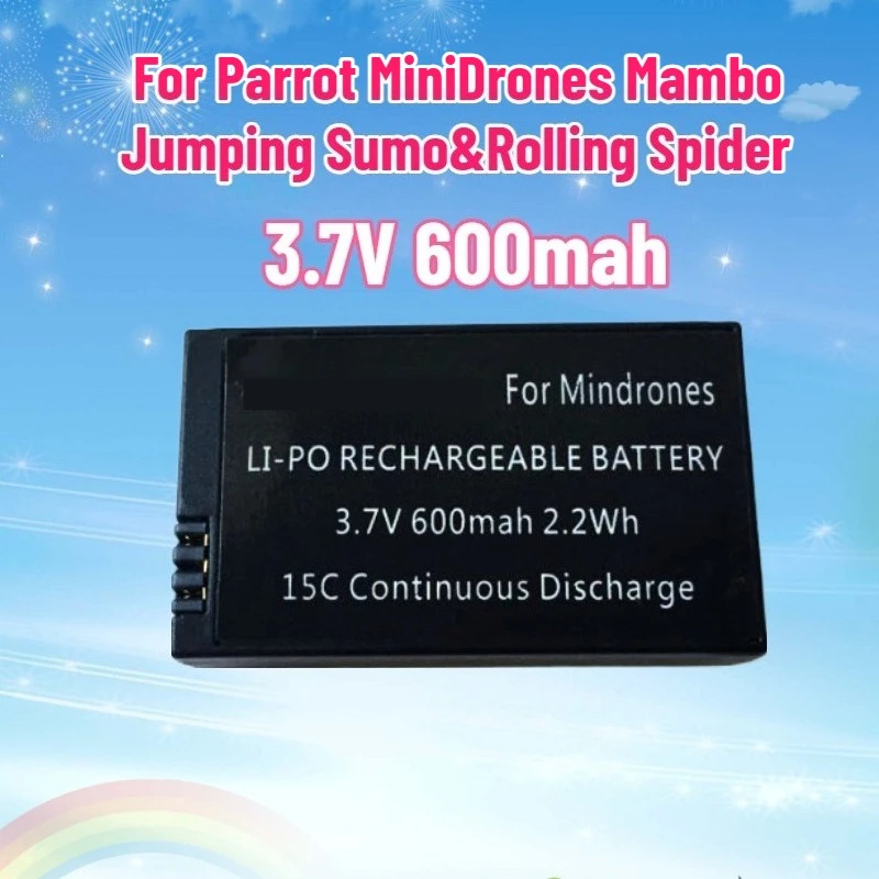 

3.7V 600mah Lipo Rechargeable Battery Drone Battery for Parrot MiniDrones Mambo Jumping Sumo&Rolling Spider