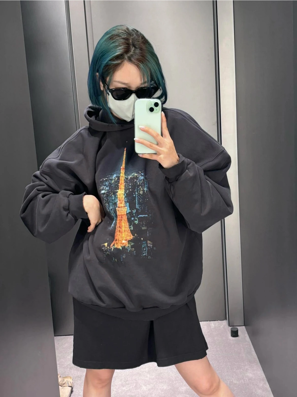 

Худи Sun72bian ex свободного кроя из хлопка, лимитированная серия Tokyo Injuku, с принтом Эйфелевой башни, повседневное, удобное, дышащее, комфортное.