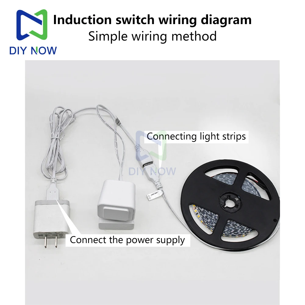 Microwave Human Body Sensor Switch DC 5-24V Electric Fan with Plug LED Light with Microwave Infrared Human Body Sensor Switch