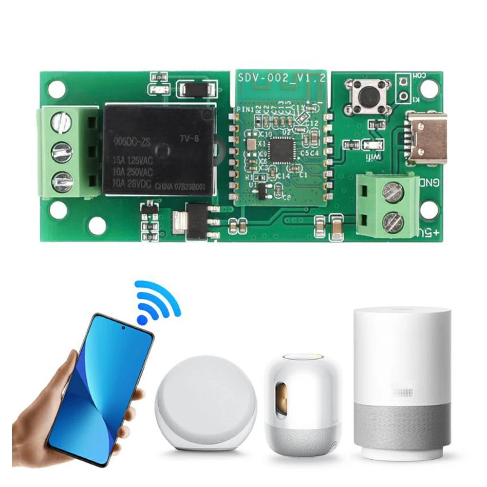 DC5V Single Channel Relay Module Bluetooth WIFI Inching Self-Locking Wireless Smart Home Relay Switch Module for eWelink