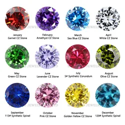 12 birthstone colors Stone Round Loose Cubic Zirconia Stone Synthetic Corundum Synthetic Spinel