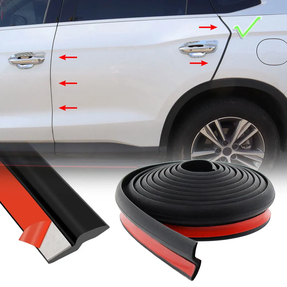 2 Meter Black Universal Car Door Seam Dust-proof Wind-reducing Noise Sealing Strip Edge Rubber Weatherstrip Sealing Rubber Strip