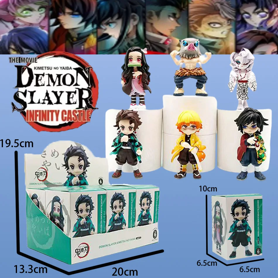 Demon Slayer Anime Figure - Blind Box Set with Kamado Nezuko Kochou Shinobu - Kimetsu No Yaiba Tsuyuri Kanawo Model Doll Toys