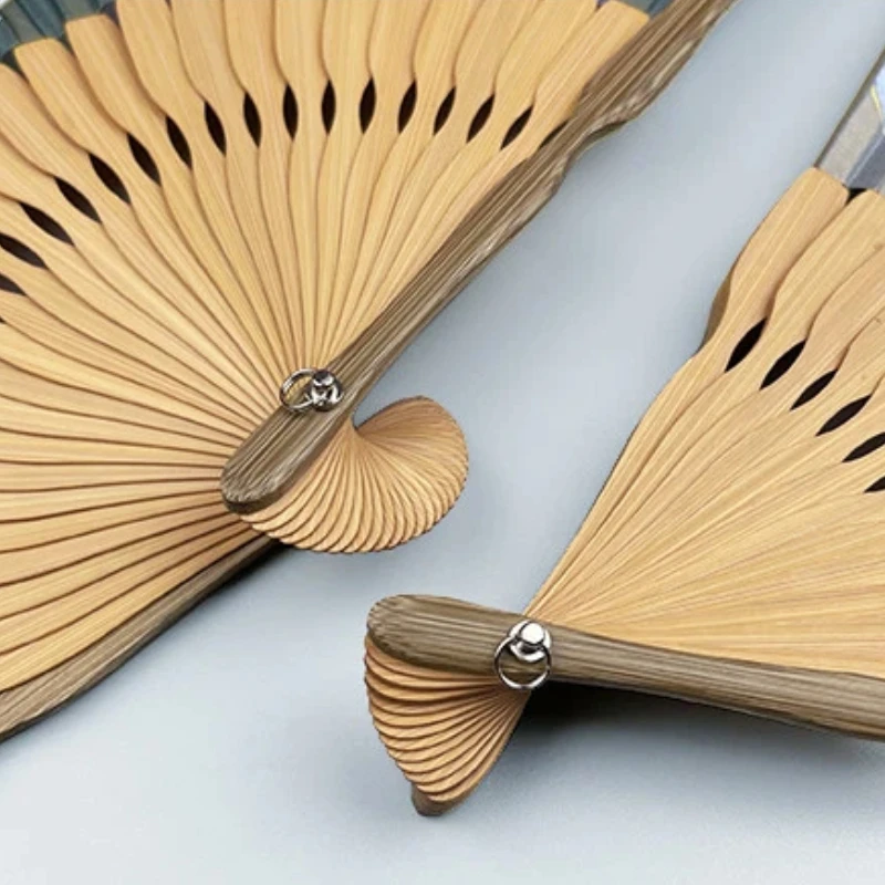 Small Folding Fan with Phoenix Pattern Portable Summer Cooling Daily Fan for Women Hanfu Cheongsam Dance Gift Home Office Set