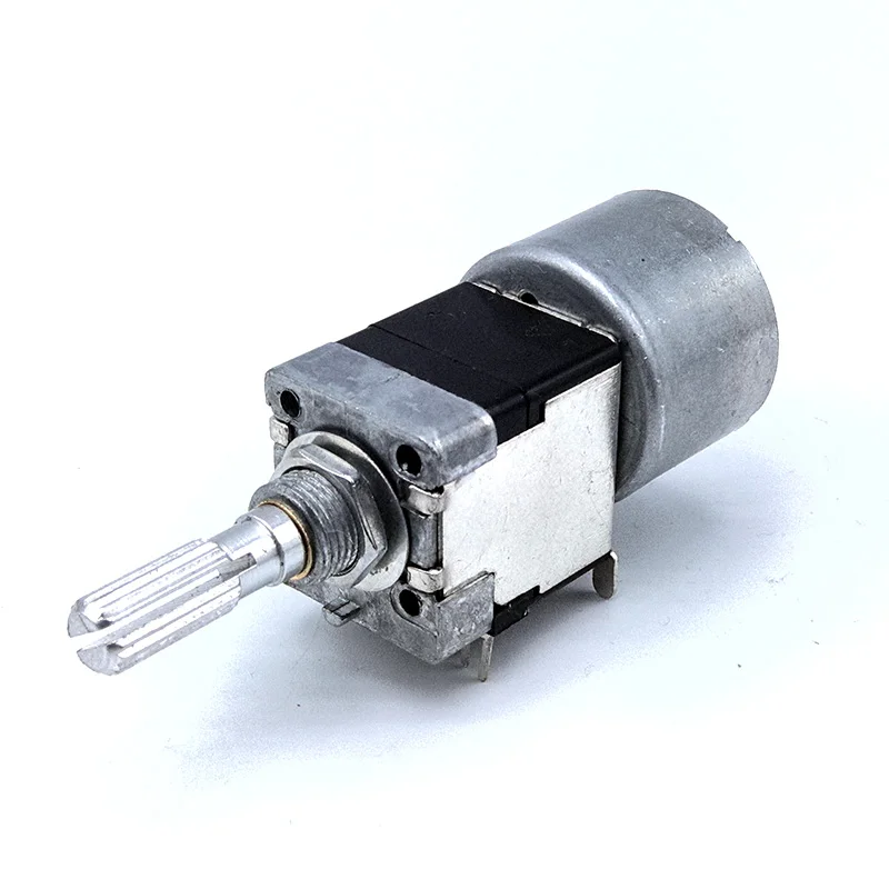 1PCS RK168 Motor Machine Drive Volume Potentiometer Dual B50K B100K Single row 8pin flower handle 25mm